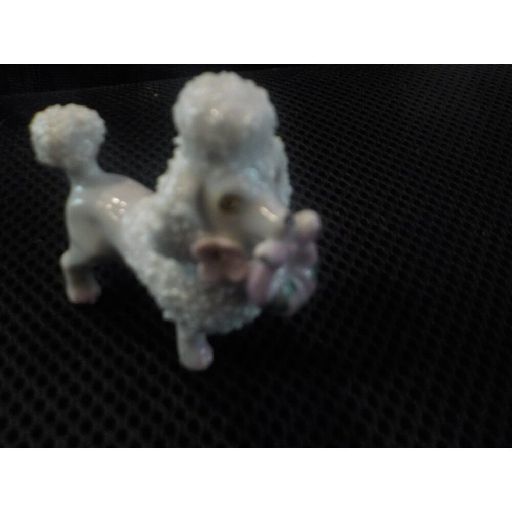 5 Vintage Miniature French Poodle Spaghetti Figurines Japan Sugar Coat Porcelain - Picture 8 of 9